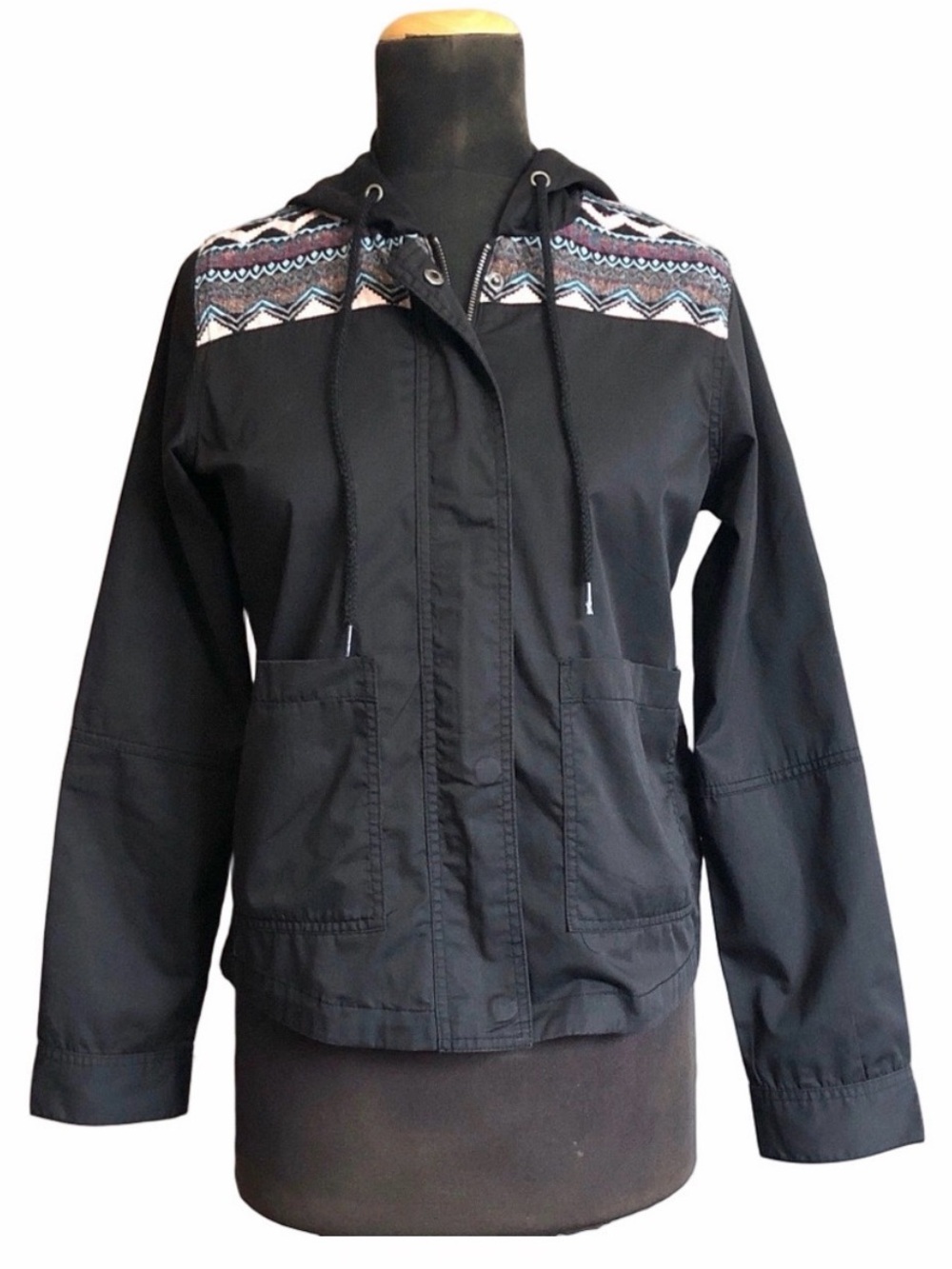Roxy Black & Patterned Utility Jack, Size S